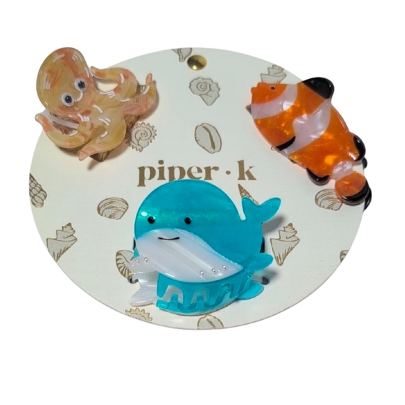 Piper K Accessories - Piper K Marine Ocean Animal Hair Claw Clips
